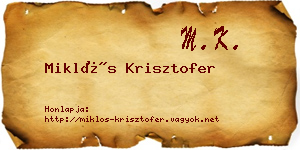 Miklós Krisztofer névjegykártya